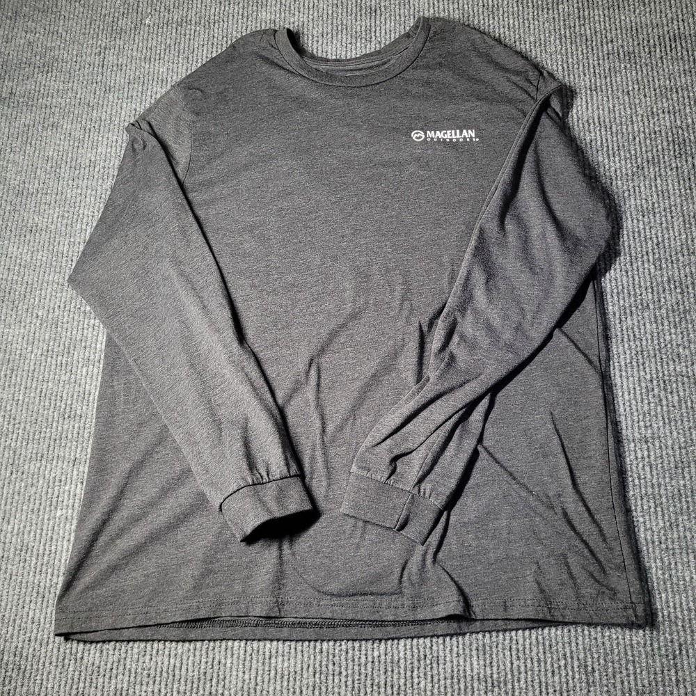 Men's Magellan Fishing Gear Shirt ~ Sz  2XL‎ Gray Classic Fit Long Sleeve Tee - Picture 2 of 7